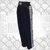 FIGHT-FIT - Pantaloni da Kickboxing / Raso / Nero