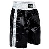 FIGHT-FIT - Pantaloncini da Boxe Lunghi / Nero-Bianco / Large