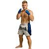 FIGHT-FIT - Muay Thai Shorts / Weiss-Blau / Medium