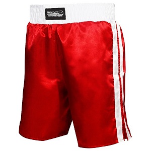 FIGHT-FIT - Shorts de Boxeo / Rojo-Blanco / XL
