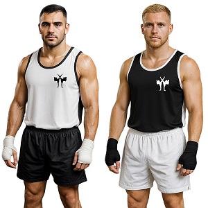 FIGHTERS - Maillot de Boxe / Reversable / Noir + Blanc / Small
