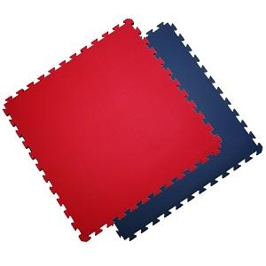 Tapis de sol en mouse / 100 x 100 x 2.0 cm / Tatami réversible puzzle / Bleu-Rouge