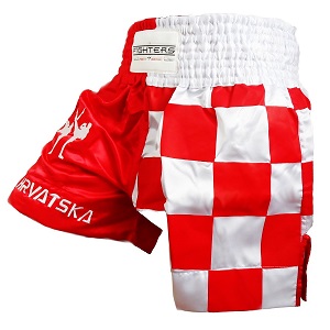 FIGHTERS - Pantalones Muay Thai / Croacia-Hrvatska / Zastava / XL