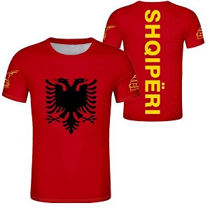 FIGHTERS - T-Shirt / Albanie-Shqipëri / Rouge-Jaune / Medium