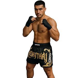 FIGHTERS - Muay Thai Shorts / Schwarz-Gold / Large