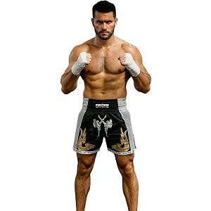 FIGHTERS - Shorts de boxe thai / Elite Fighters / Noir-Blanc / Large
