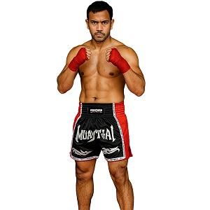 FIGHTERS - Shorts de boxe thai / Elite Muay Thai / Noir-Rouge / XS