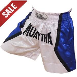 FIGHTERS - Pantaloncini Muay Thai / Bianco-Blu / XL