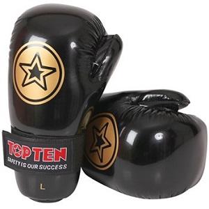 Top Ten - Point Fighting Handschuhe / Schwarz-Gold / Large